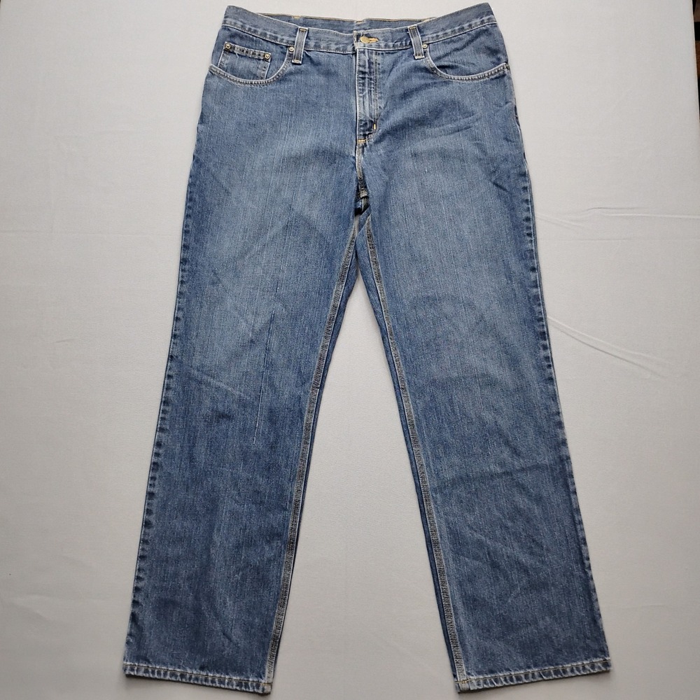 Carhartt Relaxed Fit Straight Leg Jeans Mens 36x32 Medium Wash Blue Denim 101483